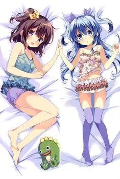 Dangaus Metodą, anime Personažai seksuali mergina noel (sora no metodas) & komiya nonoka mesti pagalvę padengti kūno Užvalkalas
