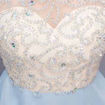 Dangus Mėlynas 2018 Homecoming Suknelės-line Scoop Trumpą Mini Organza Perlai, Kristalai Backless Elegantiškas Kokteilių Suknelės