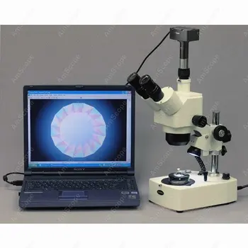 Darkfield Mikroskopu--AmScope Prekių 10X-60X Darkfield Papuošalai Perlas Mikroskopas + 3MP Kamera