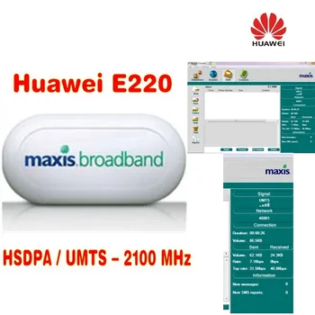 Daug 50pcs Originalus Atrakinti HSDPA 7.2 Mbps HUAWEI E220 3G USB Stick Modemas Maxis logotipas