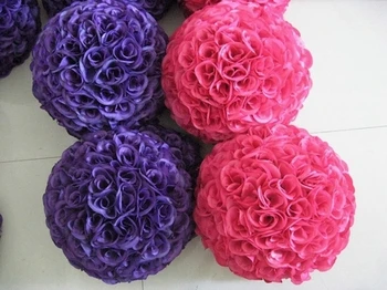 Daugiau storis 4X 40cm bučiavosi rožės gėlių kamuolys Nemokamas pristatymas 23 spalvų pasirinkimo dirbtinio šilko gėlių kamuolys