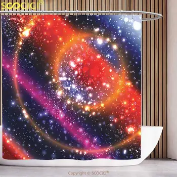 Dekoratyvinis Dušo Užuolaidos Kosmoso Apokaliptinio Kosmosas Dizaino Apskrito Dryžuotas Energingas Galaxy Mystic Dangaus Saulės Sistemos Daugiaspalvis