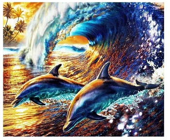 Delfinai Neapdorotų Jūros 