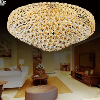 Derliaus naujojo sąrašo restoranas žibintai LED kristalų lempos aukso apskrito miegamojo lempa kambarį aukso Lubų Šviesos