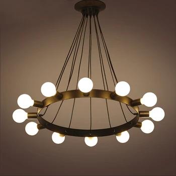 Derliaus Pramonės kabo šviesa stilingas rutulys, kamuolys dropight Apvalus Juodas klasikinis, modernus LED Stiklo pakabukas lempa