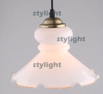 Derliaus priedai veltiniams, vilna lempa LOFT Britų stiliaus apšvietimo Derliaus pieno stiklo retro stiliaus žibintai