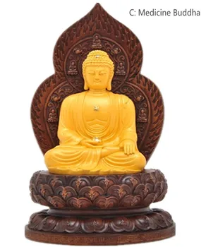 Derva amida Buda shakyamuni Buda medicinos guru Buda rankdarbių Buda namas sėdi kambaryje, TV ark veranda apdailos šventykla