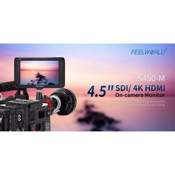 DHL Feelworld S450-M 4.5 Colių IPS 4K HDMI 3G-SDI On-kamera Lauko Ekranas 1280x800 vaizdo Kameros Išorės LCD Monitorius su Pakilimo Dėmesio