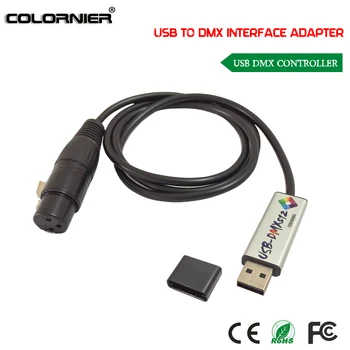 DHL Nemokamas Pristatymas 20pcs/daug USB DMX 512 Sąsajos Adapteris Scenos Šviesos diodų (LED) DMX512 Kompiuteris PC Scenos Apšvietimas Valdytojas