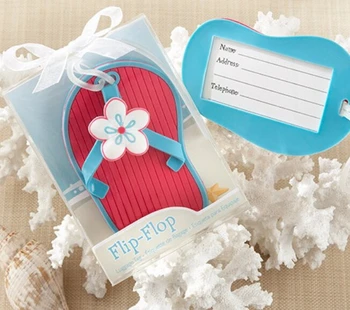 DHL nemokamas pristatymas 50 vnt Flip flop bagažo žymeklis paplūdimio stiliaus vestuvių naudai nuotakos dušas dovanos