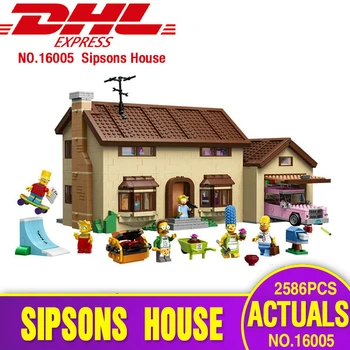 DHL nemokamas pristatymas Lepin 16005 Simpsonų Namas 2575Pcs Modelio Kūrimo Bloką Plytų Suderinama legoing 71006 vaikams brithday