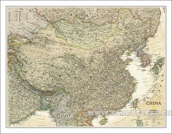 Didelio Derliaus Kinijos Žemėlapį, Baras, Kavinė Namų Puošybai Išsami Senovinių Plakatų Sienos Diagramos Retro Medvilninio audinio, Drobės tapybai 2 Dydis