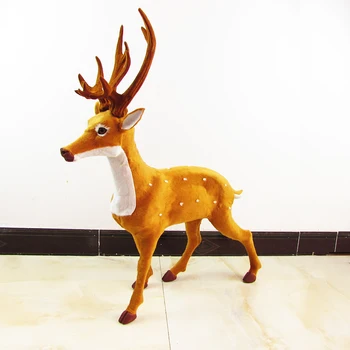 Didelis 67x80cm sika elniai modelis ,plastinė ir kailiai, simualtion elnias žaislas rankdarbių namų puošybai Kalėdų dovana w5743