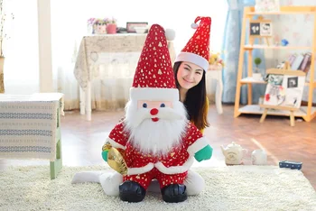 Didelis 75cm Santa Claus & Kalėdų Eglutės ,žvaigždžių skrybėlę pliušinis žaislas Kalėdų lėlės , Kalėdų dovana b0845