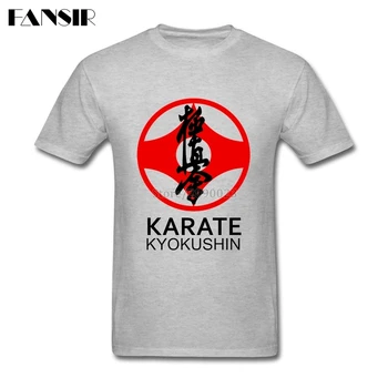 Didelis Dydis Karate Kyokushin Šilkografija Tee Marškinėliai Vyrų Medvilnės, Trumpomis Rankovėmis Vyrams T Shirts Suaugusiųjų Drabužiai Viršūnės