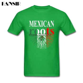 Didelis Dydis Meksikos Šaknys Meksikos Vėliava Cool Marškinėliai Vyrams Vyro Trumpas Rankovės Medvilnės Užsakymą Vyrų Marškinėlius Šeimos Drabužiai