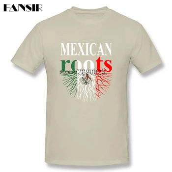 Didelis Dydis Meksikos Šaknys Meksikos Vėliava Cool Marškinėliai Vyrams Vyro Trumpas Rankovės Medvilnės Užsakymą Vyrų Marškinėlius Šeimos Drabužiai
