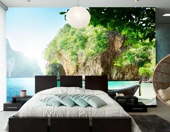 Didelis freskomis,Valtys, Tailandas-Jūros Uola Gamta tapetai,gyvenamasis kambarys su sofa-lova, TV sienos miegamajame 3d sienų freskomis tapetai papel de parede