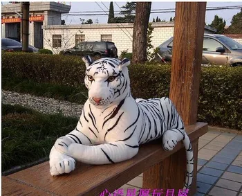 Didelis gyvūnų pliušiniai žaislai white tiger įdaryti žaislas tigras lėlės puikus baltas tigras pagalvę gimtadienio dovana 85cm
