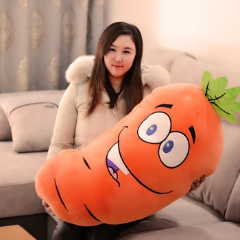Didelis pliušinis morkų žaislas mielas animacinių filmų morkų pagalvę dovanų, apie 85cm