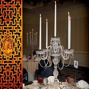 Didelis Restoranas krištolo, stalo lempa & šviestuvai vestuvių led ūgio žvakių laikiklis šalies valgomasis kristalų žvakidė šviesos
