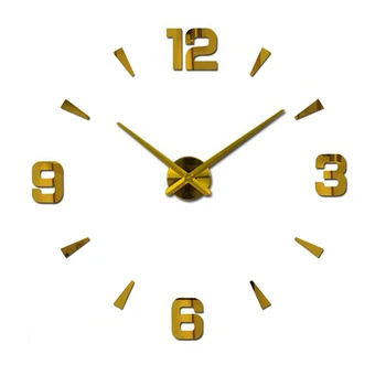 Didelis sieninis laikrodis duvar saati Namų dekoracijas laikrodis sieninis žiūrėti 3d Veidrodėliai skaitmeninis 