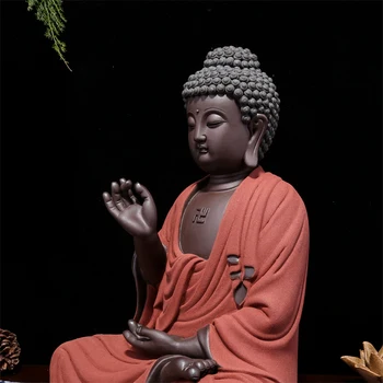 Didelė Budos Statula, Skulptūra Rankų darbo Statulėlės, Violetinės, smėlio medžiagos, Budizmas Namų Dekoratyvinės Keramikos Amatai Siųsti dovanos draugams