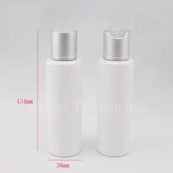 Didmeninė 100ml baltos apvalios tuščias PET kosmetikos plastikinių butelių su aliuminio dangteliu 100g prabanga tuščias losjonas kremas taros butelis