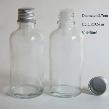 Didmeninė 100vnt 50ml skaidraus stiklo buteliukas su reduktoriumi lašintuvu ir apsaugos akivaizdu, dangtelis,50ml aišku, eterinio aliejaus butelis