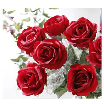 Didmeninė 100vnt Raudona Rožė - Dekoratyvinis Dirbtinių Gėlių, Rožių Netikrą Bijūnai Arbata, Rožių Šalis Vestuvių Šilko Rožė Nemokamas Pristatymas