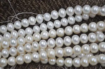 Didmeninė 10mm baltas originali gėlavandenių perlų string Nemokamas pristatymas