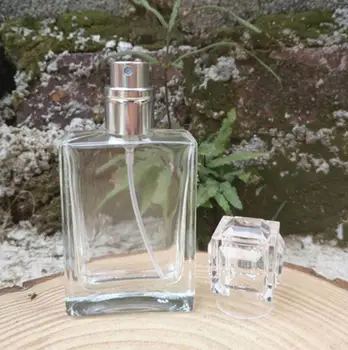 Didmeninė 30ML aišku, aikštėje stiklo kvepalų buteliuko kosmetikos pilstymo antgalis purškimo buteliai LX1054
