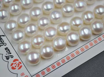 Didmeninė 60 VNT 10mm pusė skylę mygtuką gėlavandenių perlų