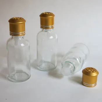 Didmeninė didmeninė 30ml skaidraus stiklo buteliukas su reduktoriumi lašintuvu ir apsaugos akivaizdu, dangtelis, 1 oz stiklas skaidrus eterinio aliejaus butelis