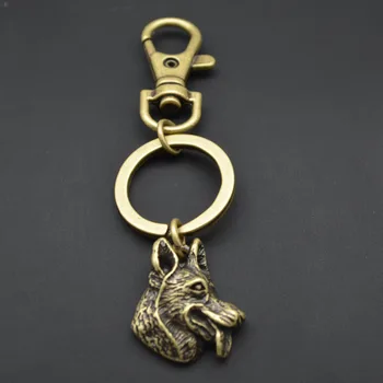 Didmeninė gyvūnų Key chain vokiečių Aviganis key chain Mielas Pet raktų žiedas Anti-Sidabro Padengtą brithday dovana 12pcs/daug