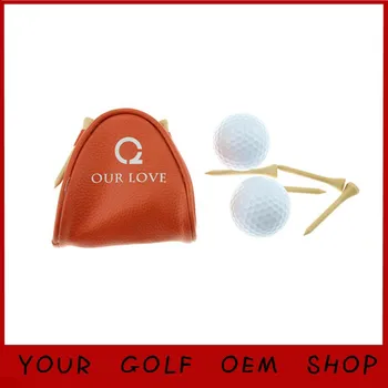 Didmeninė Individualų Logotipas Mažas Golfo kamuoliukų Krepšys Mini Golfo kamuoliukų laikiklis su 3 golfo mokymo kamuolius ir 4 golfo tees