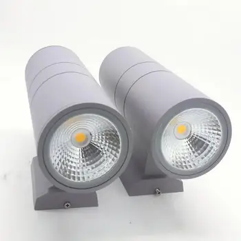 Didmeninė Mažmeninė Aliuminio Juoda/Pilka shell 10W 20W 30W dvigubai COB LED Lauko apšvietimas LED Sieniniai šviestuvai Šiltai/šaltai balta AC85V-240V
