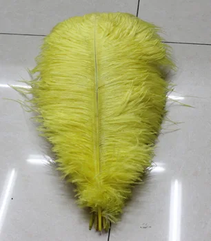 Didmeninė nemokamas pristatymas aukštos kokybės 50pcs natūralus geltonasis stručio plunksna 20-22inch / 50-55cm Įvairių dekoratyvinių