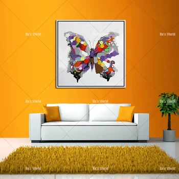 Didmeninė pigūs Aukštos Kokybės Rankų darbo Šiuolaikinių Abstrakčiai drugelis Naftos Tapyba Ant Drobės dekoratyvinės dailės nuotrauką Sienų Papuošimai