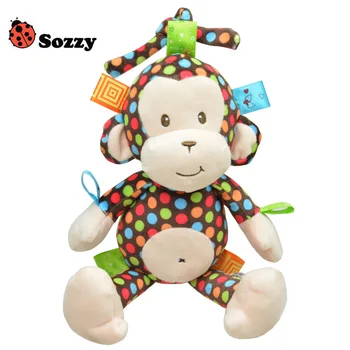 Didmeninės ! 5vnt Aukštos Kokybės Pliušinis vaikų Žaislų Sozzy Kūdikio Barškutis Žaislai Monkey Traukti Bell Pliušiniai Žaislai Kūdikiams Nuraminti Lėlės