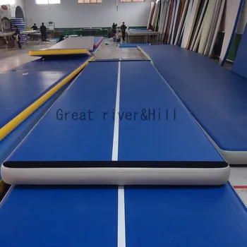 Didžiosios upės hill gimnastikos kilimėlis pripučiami oro bėgių naudoti vandens blue&white 8m x 2m x 0,2 m
