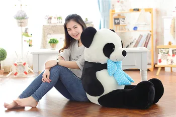 Didžiulis pliušinis panda žaislas didelis gražus lankas panda lėlės dovana, apie 120cm