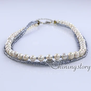 Dirbtiniu būdu išaugintų perlų vėrinį pigūs perlų karoliai, perlų papuošalai internetu vestuviniai papuošalai