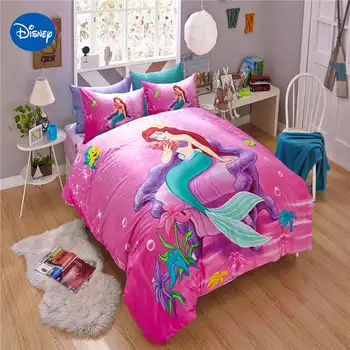 Disney princesė 3d lovos užvalkalai animacinių filmų Elsa snieguolė Undinė patalynės komplektas mergina kūdikio rausva antklode padengti twin visą karalienė pagalvės užvalkalą