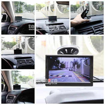 DIYKIT 5 colių LCD ekraną Galinio vaizdo Automobilį, Stebėti + Atgal Iki Galinės Priekinės Pusės vaizdo Kamera, Automobilio Kamera Už Statymo Pagalbos Sistema
