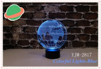 Docor Dovana 3D Nite Lite su 7colors kintamos Indukcijos Taupymo Nite Lite Žemės formos