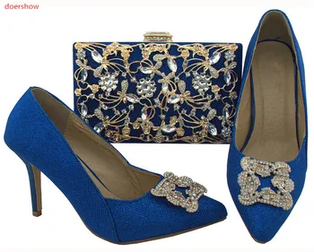 Doershow Afrikos batų ir maišelį nustatyti vestuvių italijos batų su atitikimo maišelį dizaino ponios atitikimo batų ir krepšys!SWR1-21