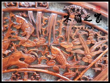 Dongyang medienos žuvų kasmet daugiau nei kabinti sienos kabo pakabukas ventiliatorius kambarys freskos fone sienų apdaila mediena