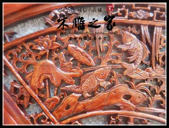 Dongyang medienos žuvų kasmet daugiau nei kabinti sienos kabo pakabukas ventiliatorius kambarys freskos fone sienų apdaila mediena