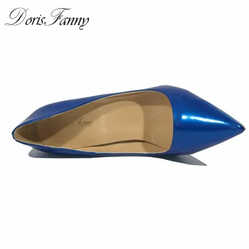 DorisFanny mėlyni batai Pažymėjo Tne super plonas aukšto kulno siurbliai seksualių aukštakulnių Moterų bateliai Didelis Dydis 34-45